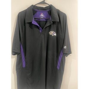 Men’s XL Golf Polo Baltimore Ravens Majestic Black Purple